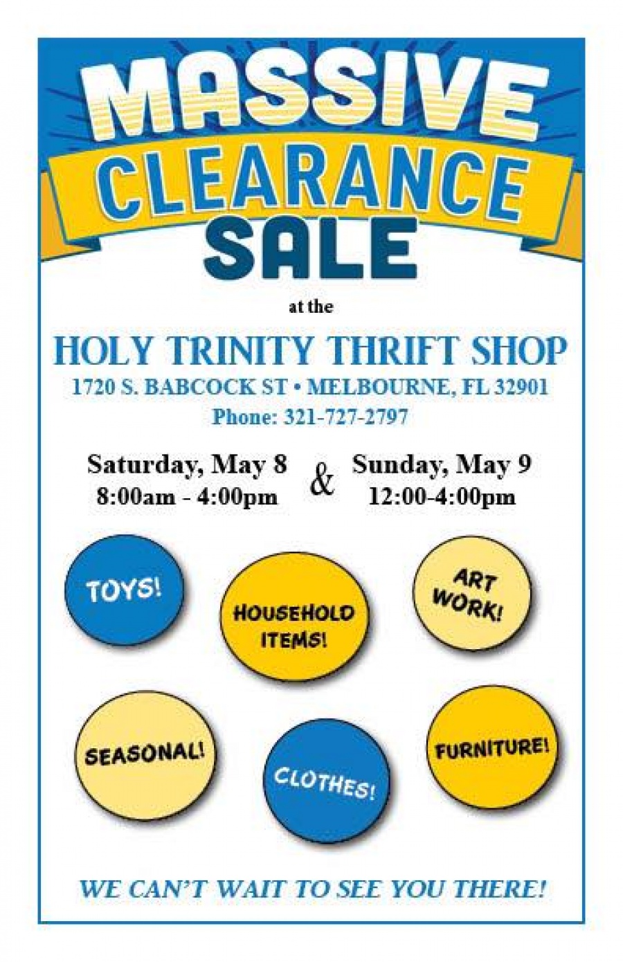 Holy Trinity Episcopal Church Thrift Shop Clearance Sale