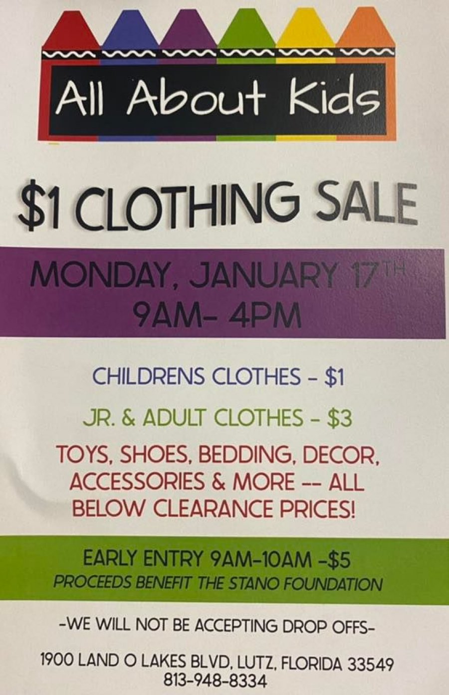 All About Kids Bi-annual Dollar Clearance Sale