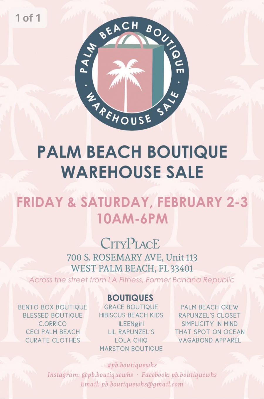 Palm Beach Boutique Warehouse Sale