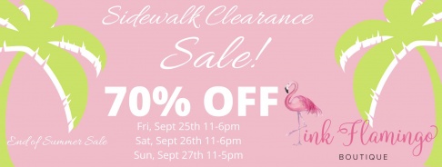 Pink Flamingo Boutique Sidewalk Clearance Sale 