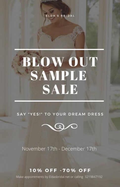 Elda's Bridal Boutique Blow Out Sample Sale
