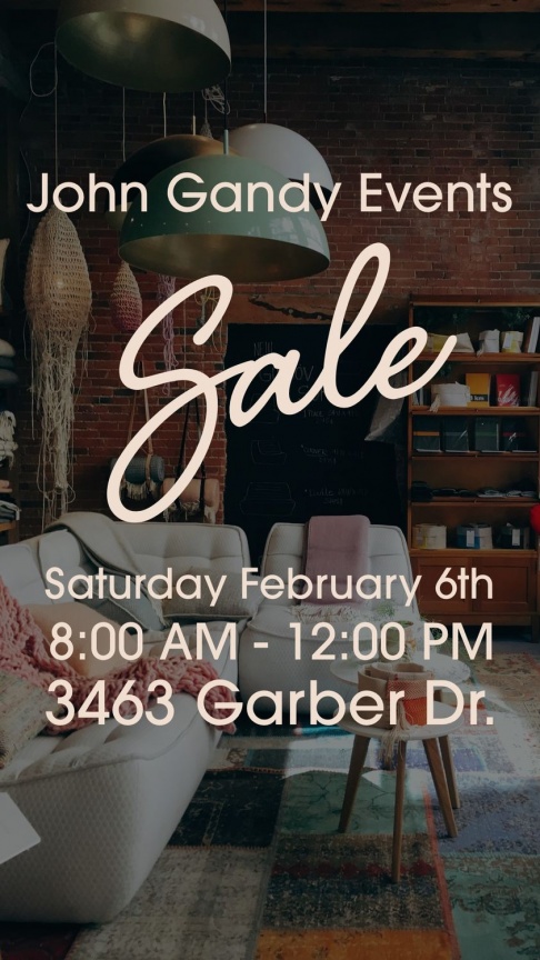 John Gandy Events Warehouse Sale