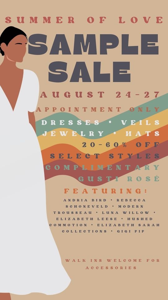 Be-In Bridal Studio Summer of Love Sample Sale