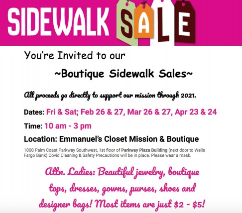Emmanuel's Closet Boutique Fundraiser Blowout Sidewalk Sale 