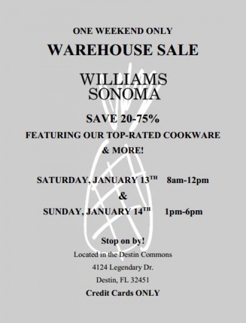 Williams-Sonoma Destin Commons Warehouse Sale