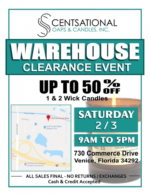 Scentsational Soaps & Candles, Inc. Warehouse Clearance Sale